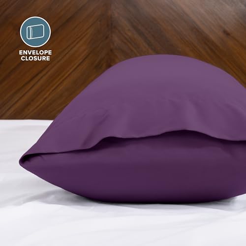 Image of Bare Home Microfiber Body Pillow Cover - Ultra Soft & Cooling - Double Brushed - Envelope Closure - Easy Care (21''x54'' Body Pillow Cover, Plum)