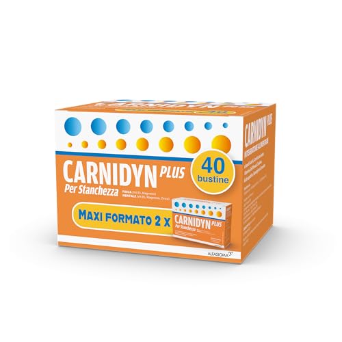 Carnidyn Plus Integratore Alimentare con Carnitina, Zinco e Vitamina B5, Supporto per Stanchezza...