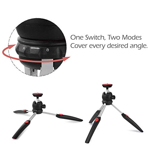 Polarduck Mini Trepied, Trepied Smartphone, Trepied Appareil Photo, Trepied Telephone pour iPhone/Samsung/GoPro/, Tête pivotante à 360 & Jambes Extensibles, Support de Téléphone et Adaptateur Gopro - Image 5