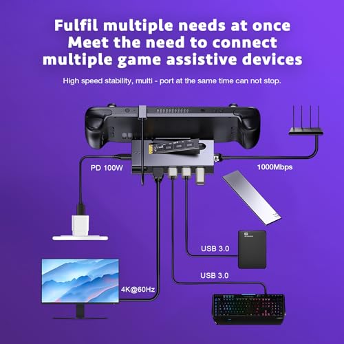 Station Steam Deck 4K 60Hz avec boîtier SSD pour ROG Ally et Switch