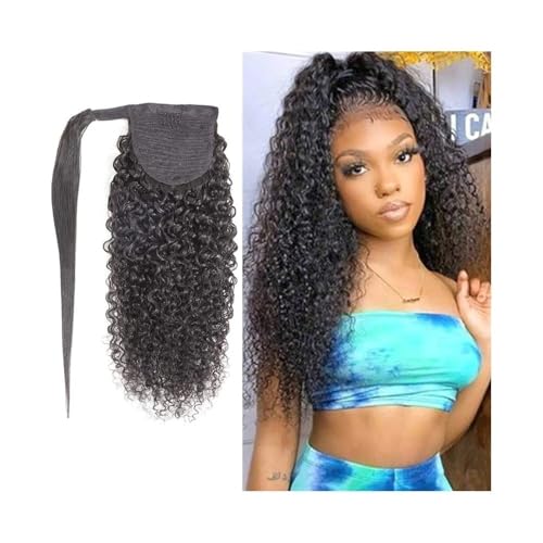 Extension de queue de cheval en cheveux humains brésiliens bouclés Remy avec Magic 10 inches