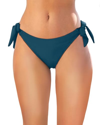 Image of Holipick Low Rise Bikini Bottoms - String Bathing Suit Bottoms for Women Side Tie Swim Bottoms Swimsuit