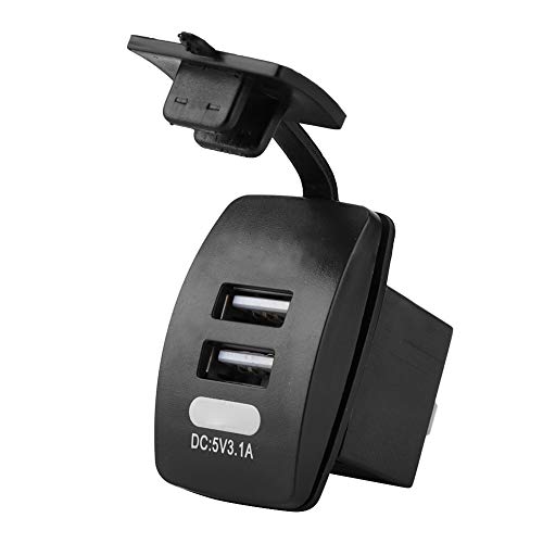 Dual USB Socket, Waterproof Power Outlet Fast DC5V 3.1A for 12V/24V Car Boat Marine Bus Truck