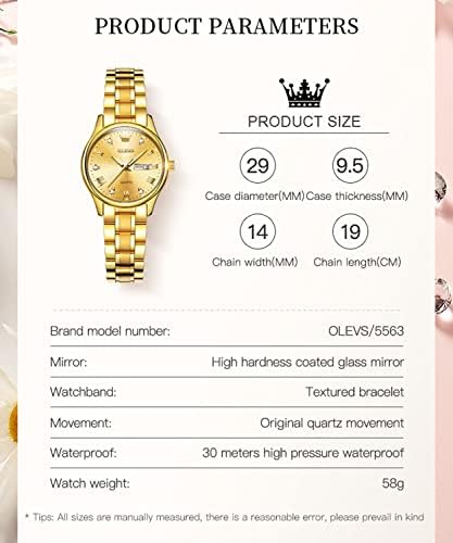 OLEVS Women Watch Stainless Steel Waterproof Diamond Small Face Quartz Analog Ladies Watches Fashion Gold Black White Blue Dial Women Wrist Watch
