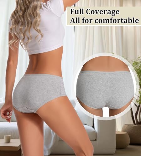 Womens Underwear Cotton Soft Hipster Full Coverage Ladies Stretch Panties (Regular & Plus Size)2