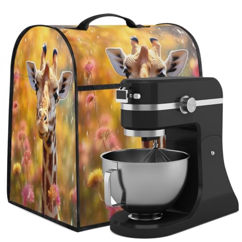 Coffee Maker Cover Giraffe Animal Kitchen Appliance Covers Small Appliance Covers Blender Cover Juicer Cover Dust Covers for Kitchen Appliances with Top Handle and Pockets,Washable,B74