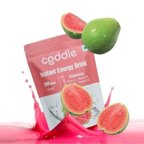 Image of Coddle Guava Instant Energy Drink Powder 900g Refill Pack | Instant Glucose Energy Drink | Electrolyte Hydration Powder | With Vitamin C, B3, B6 & B12 | Instant Energy, Immunity & Summer Hydration | Refreshing Guava Flavour