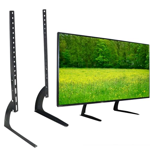 Reviews de Mesas y soportes para TV los mejores 10. 41 MORNWELL Soporte Universal para TV/Monitor para Pantallas de 32 a 80 Pulgadas Máx 35kg,Base para Pantalla,Base TV,Soporte de Mesa de TV,Altura Ajustable Doble Brazo,Máx VESA...