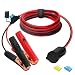 CUZEC 12V/ 24V Extension Cord Plug Socket with Battery Clamp 4.9FT / 1.5m 16 AWG Battery Clip-On and Cigarette Lighter Adapter