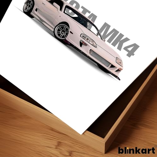 Image of BLINKART Toyota Supra MK4Car Posters Sticker Gift Items for Boys Room Wall Decor || Comes with Double-Sided Tape|| Decoration Bedroom Living Room Office Studio Decor | 12x18 In (A3) - CAR-274