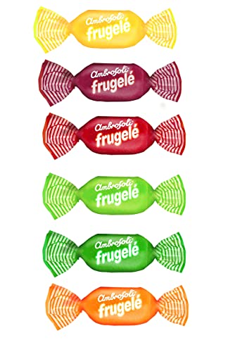 Ambrosoli Frugelé Gummy Candy - Variety of Soft and Flavored Gummies, Fruit Snacks, Fruit Flavored Gummy Candy, Fun-Sized Treats, Great for Parties, Kids, and Sweet-Tooth Satisfaction - 100gr