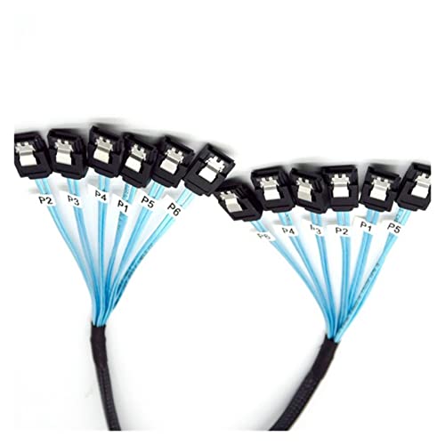 Cable SATA III 12Gbps 7pin Hembra Recto a Ángulo 0.5m Azul