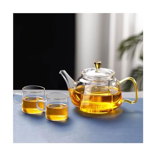 SUREK Home ガラスティーポットセット 取っ手付き ティーメーカー 電気セラミックコンロ ティーケトル用 透明ティーボイラー 750ml/25オンス