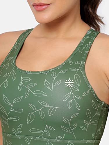 Image of Medium Impact Printed Sports Bra | Compression Fit | Slip-On | Full-Coverage | Removable Cups