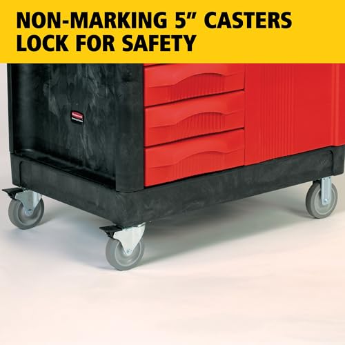 Rubbermaid Commercial Products TradeMaster Tool Storage Utility Cart, 4 Drawers + Cabinet, Small, 750 lb. Capacity, Black, for Warehouse/Garage/Cleaning/Maintenance by Rubbermaid Commercial Products - Image 6