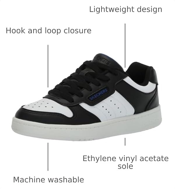 Skechers Boys' Quick Street, Black/White, 6 Big Kid by Skechers - Used condition - Image 3