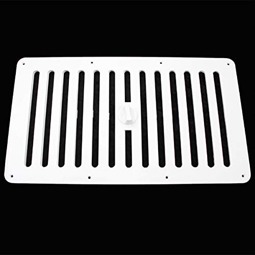 Griglia di ventilazione per roulotte, camper, caravan, barca bianca, 383 x 220 mm