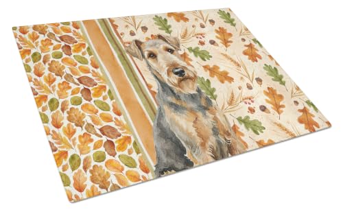 Caroline's Treasures Airedale Terrier Dogs Decorative Glass Cutting Board