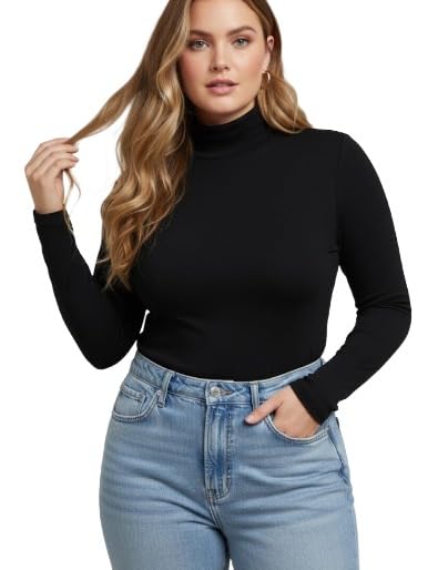 Women Highneck Full Sleeve Winter Top – Stylish Women High Neck Turtleneck Slim Fit Stretchable Winterwear Top for Girls & Ladies | Casual Office College Wear High Neck Tee