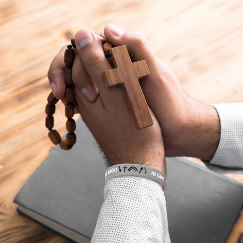 400 Pcs Christian Religious Bracelet He Came Died Arose Ascended Coming Back Wristbands Witness Bracelet Gospel Message Jesus Christian Wristbands Easter Gifts4
