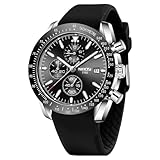 NIBOSI Relojes de hombre analógicos de cuarzo cronógrafo resistente al agua fecha luminosa oro rosa plata pulsera de silicona para hombre moda casual relojes para hombres clásico elegante regalo