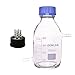 DONLAB MCD-2504 Borosilicate Glass 250ml Round Media Bottle Pagoda-Nozzle Shunt-Type Reagent Bottle with S-4-Pipe Mobile Phase Cap GL45