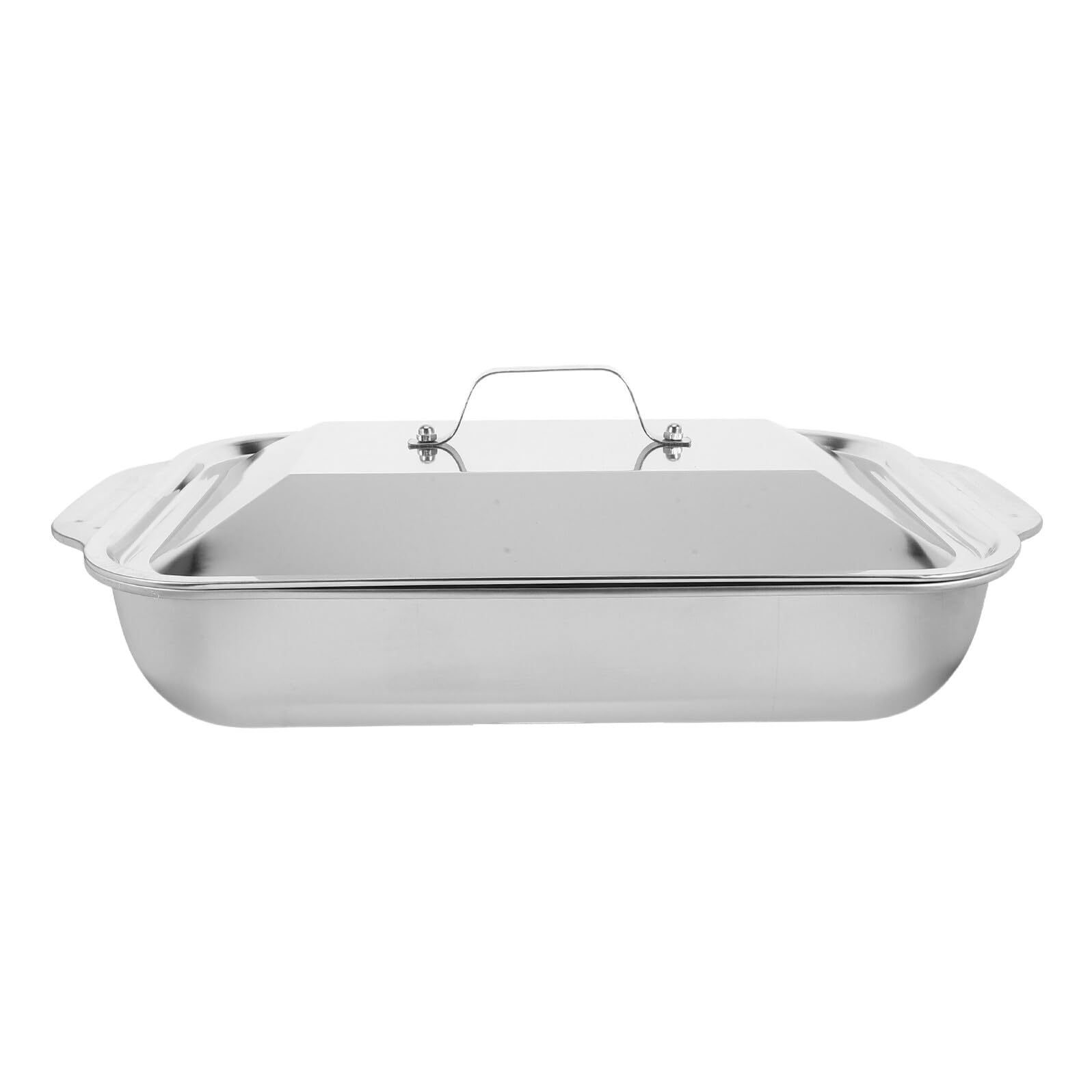 LIFKOME Teglia Rettangolare in Acciaio Inox per Arrosti, Resistente e Robusta, Padella Profonda per Cucinare Pesce e Dolci Durante la Cottura al Forno