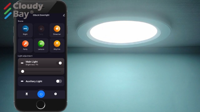 Image of CLOUDY BAY [4 Pack] 4 Inch RGB Smart Recessed Lighting with Gradient Accent Light and Night Light,13W Recessed Lights Ultra-Thin Can-Killer Downlight, Compatible with Alexa and Google Home Assistant