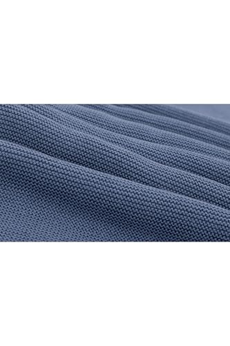 Image of Lilax Cotton Knit Receiving Blanket, Warm Cozy Swaddle Cuddle Stroller Crib Blanket for Newborns Infants & Toddlers 33.5 inch x 31.5 inch, Indigo