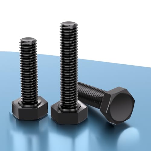 M8*40(15pcs) Hex Bolt Hex Head Screw Bolts,304 Stainless Steel,Fully Threaded Hex Tap Bolts, DIN933 ，Black