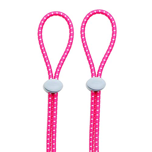 Leshang Swimming goggle bungee straps super stretchy and anti-detachment Reinforced safety cord buckle for a secure fit (Pink 2Pack, 43 inch)