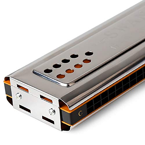 Swan Harmonica 2 en 1 avec vibrato double face Touche de Do & Sol 24 trous Double trou Instrument à vent avec boîte… - Les Beatles, Paul McCartney, John Lennon, RIngo Starr, George Harrison Swan Harmonica 2 en 1 avec vibrato double face Touche de Do & Sol 24 trous Double trou Instrument à vent avec boîte… – Image 8