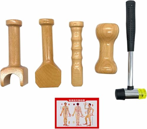 Set de 4 Martillos Quiroprácticos de Madera miniatura 1