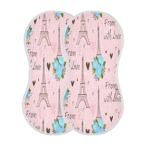 Kigai Pink Tower Baby Burp Cloths Extra Soft and Absorbent Burping Rags Cotton Burping Clothes Baby Washcloths for Newborn Boys Girls - 1 Pack