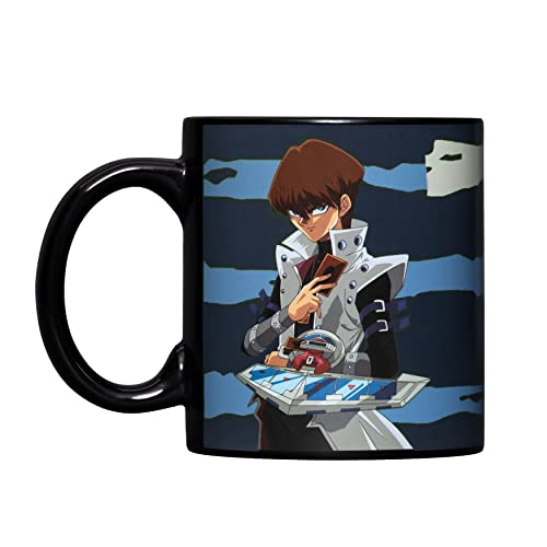 Image of Surreal Entertainment YU-GI-OH Kaiba and Blue Eyes White Dragon Monster Heat Change Ceramic Coffee Mug Black