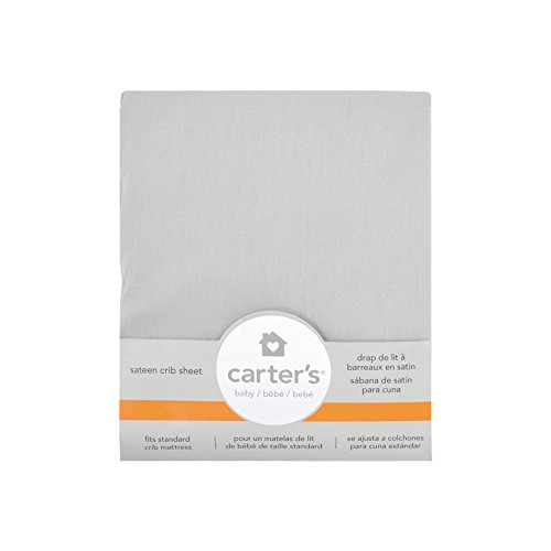 Carter's Sateen Fitted Crib Sheet, Smoke Grey #TOP1