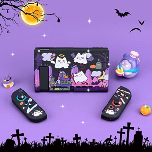ENFILY Cute Ghost Case Compatible with Nintendo Switch, Dockable Case Cover, Ergonomic Soft TPU Grip