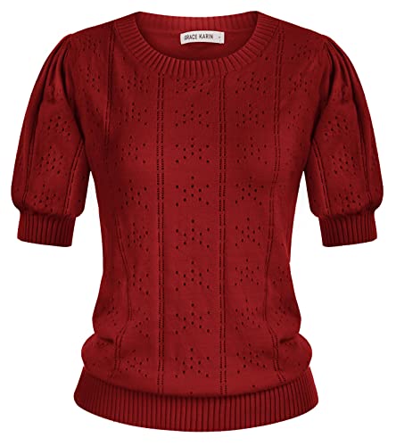 GRACE KARIN Sweater Damen Pullover lang Strickpullover Langarm Outdoor...