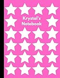 Photo Gallery krystal s notebook: personalised pink star inspired lined journal Photo Gallery krystal s notebook: personalised pink star inspired lined journal