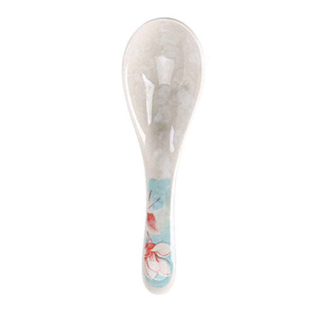 Cuillères à Soupe en céramique, cuillère à Riz Domestique, Style Japonais, créative, Mignonne, Petite cuillère à Soupe, Ensemble de 10 cuillères de Service,B