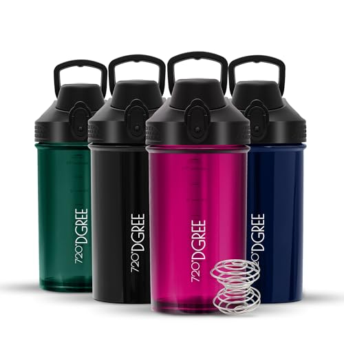 720°DGREE Protein Shaker 550ml “uberShaker“ – Auslaufsicher, BPA-Frei, Einfache Reinigung, Spiralmischer für cremige Shakes - Premium Eiweißshaker, Schüttelbecher für Eiweiß, Fitness, Gym