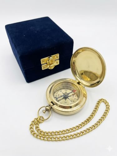 Brújula de Bolsillo de Latón Personalizada con Cadena miniatura 6