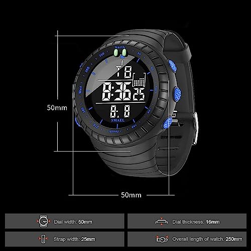 Montre numérique multifonctionnelle SMAEL 1237 étanche et antichoc