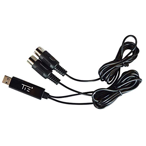 TIE Studio professionelles latenzfreies Midi (USB-Typ A Interface inkl. Oktokoppler, 2, 0 m, Plug & Play, stabiles Timing, Windows und Mac OSX) schwarz