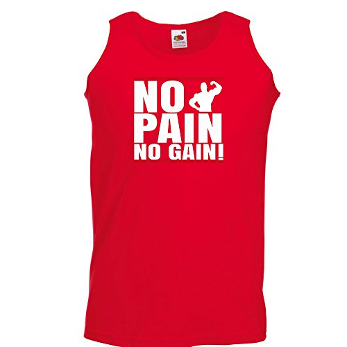Mens Funny Tank Top Vests-No Pain No Gain Gym Excercise T-Shirts-funny gifts