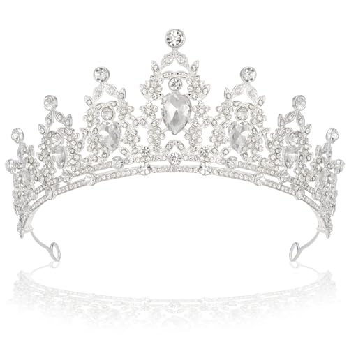 Diadème en Cristal, Couronne Mariage Femme, Princesse Adulte, Reine, Anniversaire et Fête