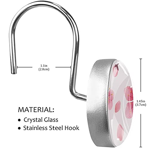 Crochets de rideau de douche fleur de cerisier en acier inoxydable x12 - 4