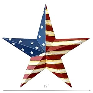 rainbow handcrafts Rustic Metal 3D Barn Star Patriotic Wall Decor American Flag Wall Star July 4th Country Americana Patriotic Wall Ornament,Outdoor Decoration 12 Inches rainbow handcrafts Rustic Metal 3D Barn Star Patriotic Wall Decor American Flag Wall Star July 4th Country Americana Patriotic Wall OrnamentOutdoor Decoration 12 Inches