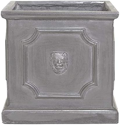 Round Wood Clayfibre - Lion Head Box Planter - Silver - 320 x 320 x 320 (H) mm