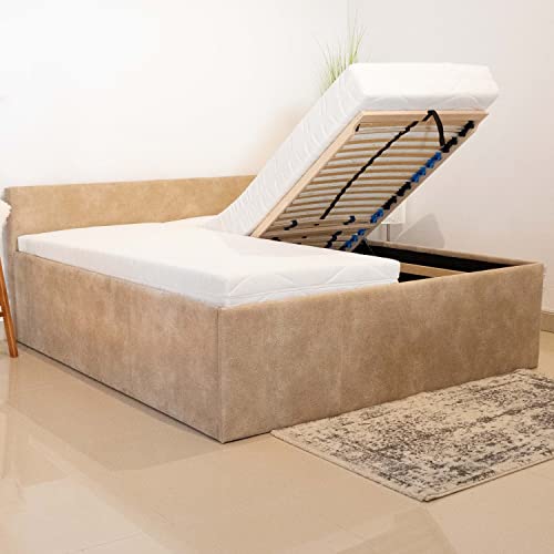 PAARA Polsterbett Beach II 504GK mit Bettkasten, Lattenrost, Matratze - Made in Germany (Farbe und Härtegrad (H2 - H4) frei wählbar - Bitte nach Bestellung per Nachricht mitteilen, 90 x 190 cm) Cover